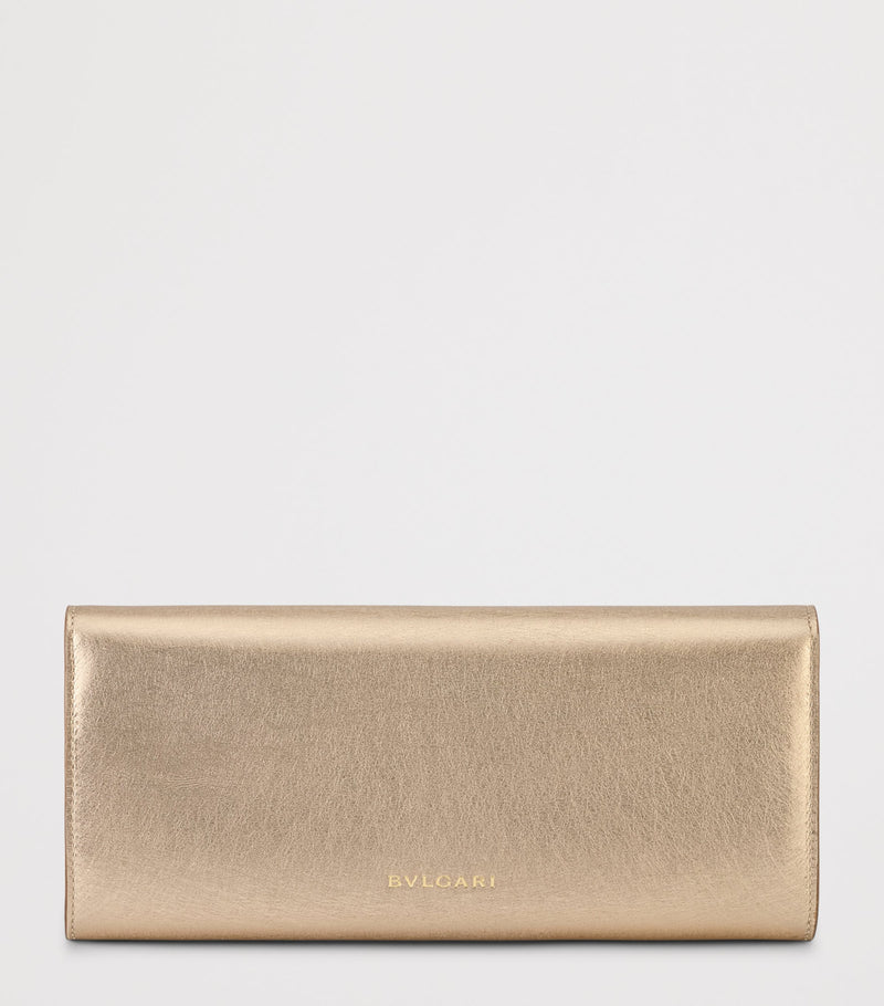 Bvlgari metallic leather evening clutch with cabochon gems - British product