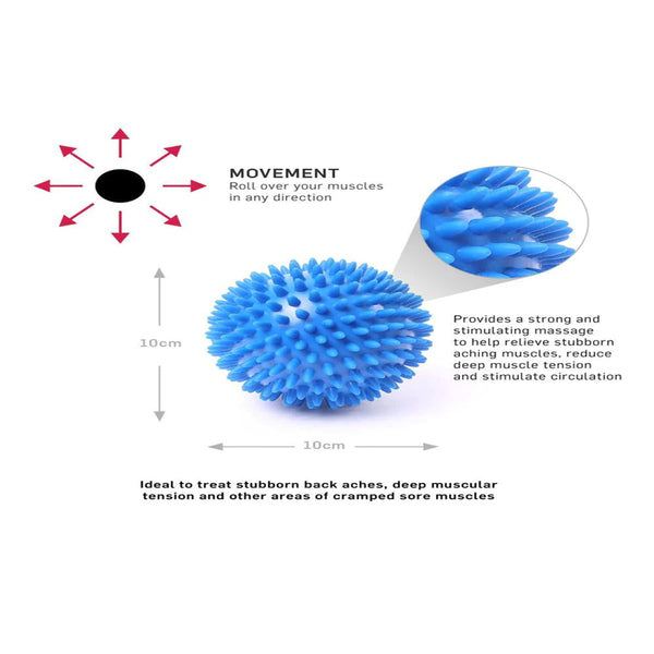 66fit Spiky Massage Ball x 10cm Hard - 10cm