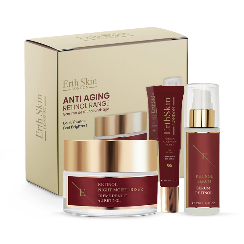 Erth Skin London retinol anti-aging skincare set, UK version