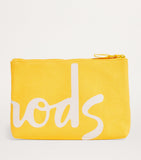 Harrods medium cotton logo pouch, UK version