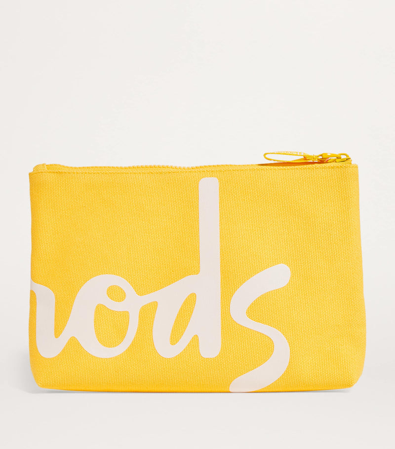 Harrods medium cotton logo pouch, UK version