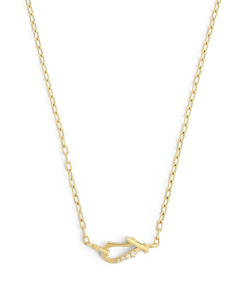 Jade Trau Lola necklace in yellow gold with diamond clasp - British product