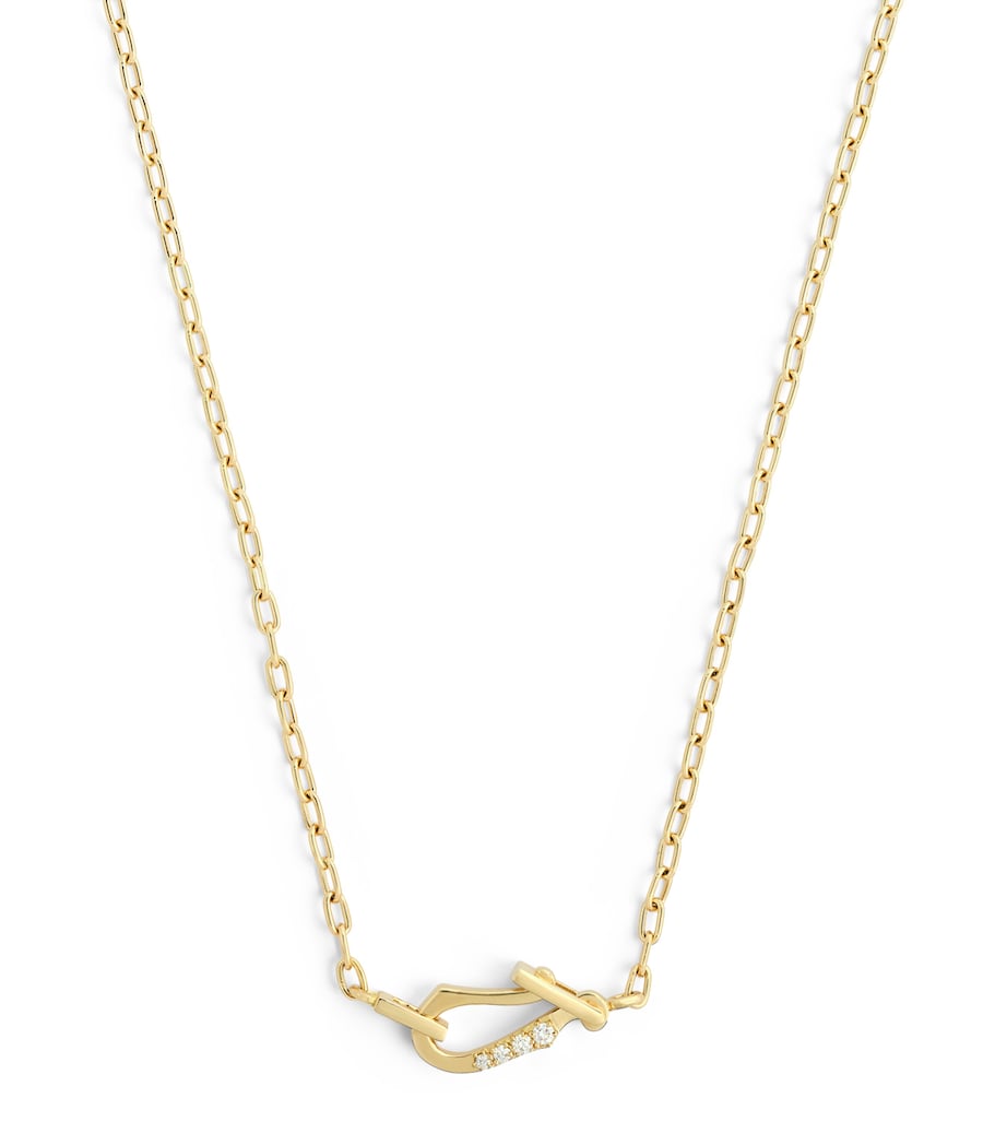 Jade Trau Lola necklace in yellow gold with diamond clasp - British product