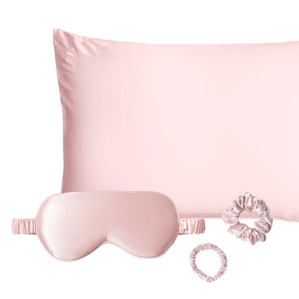Silk Addict mulberry silk gift set pale pink - British product