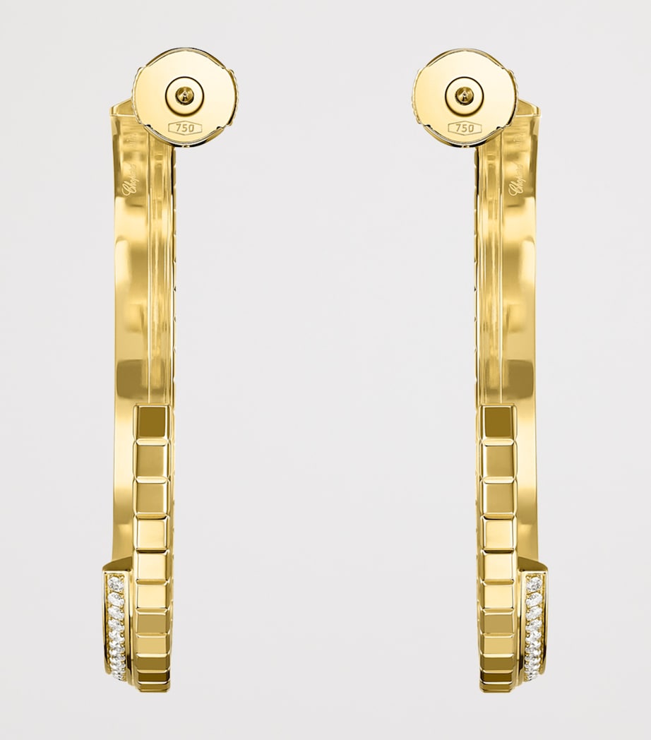 Chopard Ice Cube large hoop earrings yellow gold diamond - British product