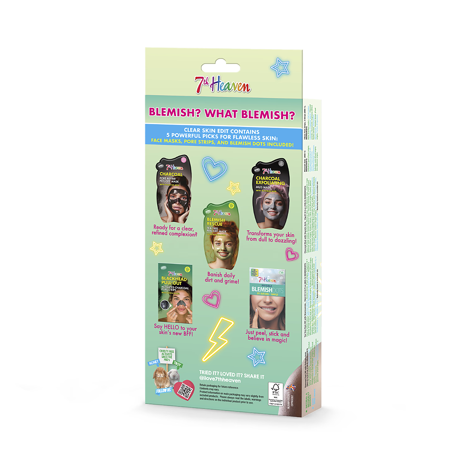7th Heaven face mask set clear skin edit - British product
