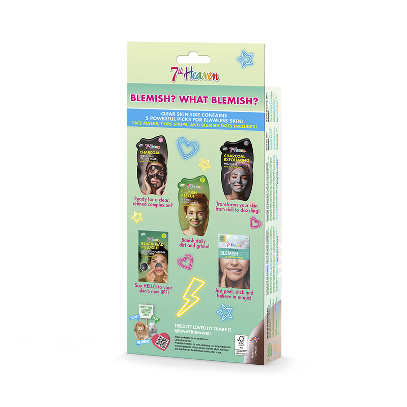 7th Heaven face mask set clear skin edit - British product