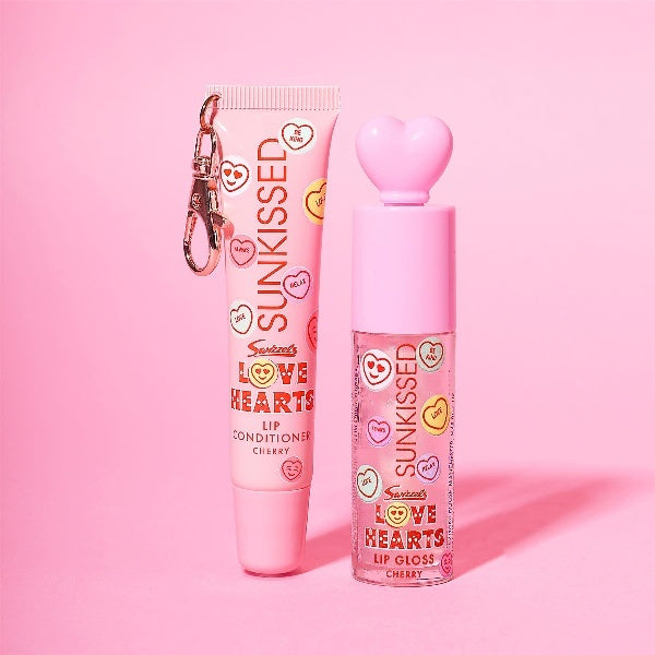 Sunkissed Love Hearts cherry lip gloss and conditioner set (British brand)