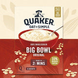 Quaker Oat So Simple Big Bowl Original Porridge Sachets Cereal   6 per pack Food Cupboard M&S   