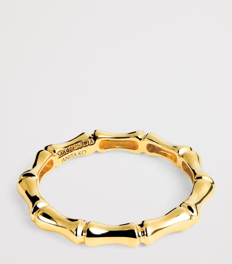 Anita Ko yellow gold bamboo ring (British brand)