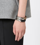 Max Mara leather-metal cuff bracelet (British brand)