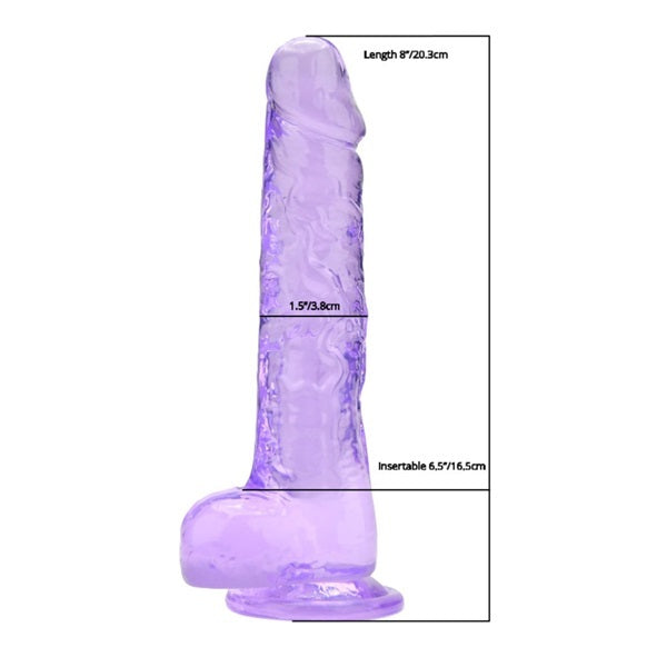 Loving Joy 8 inch dildo with balls in pink - British product