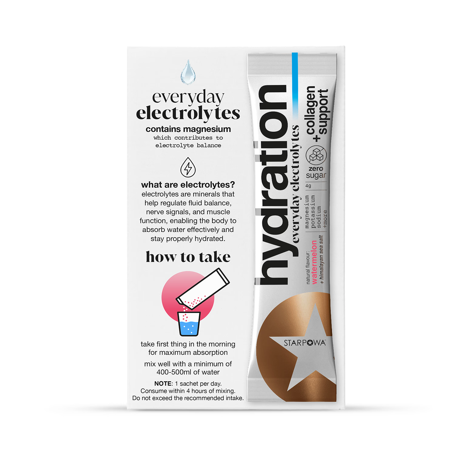 Starpowa hydration sachets watermelon flavour 10 sachets, UK version