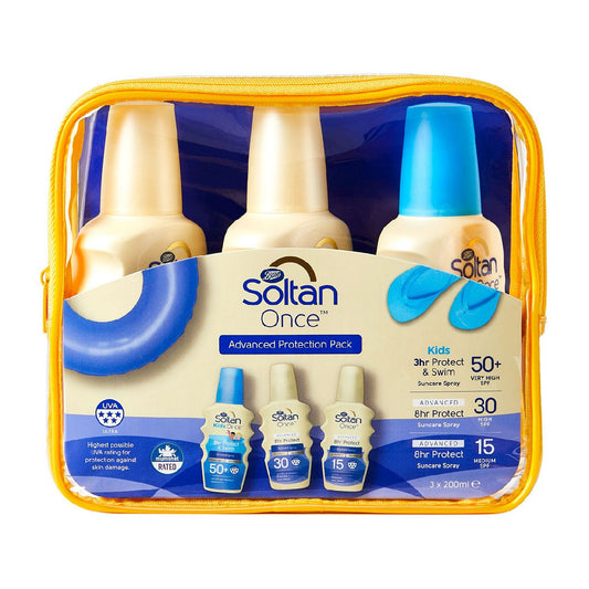 Soltan Once Family Pack Suncare & Travel Boots   