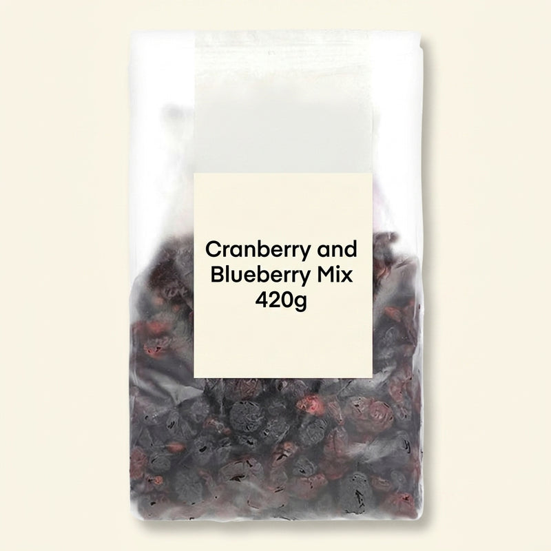 Holland & Barrett cranberry blueberry dried fruit mix 420g, UK version