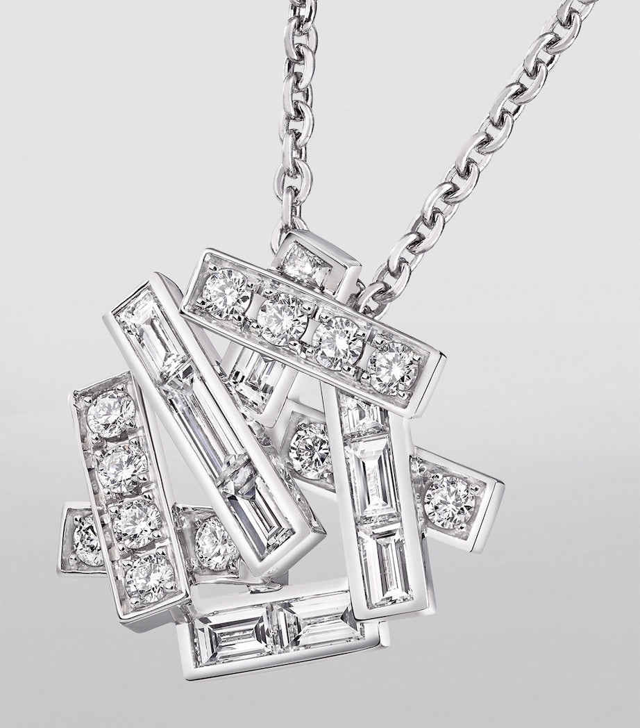 Graff white gold diamond pendant necklace 46cm - British product