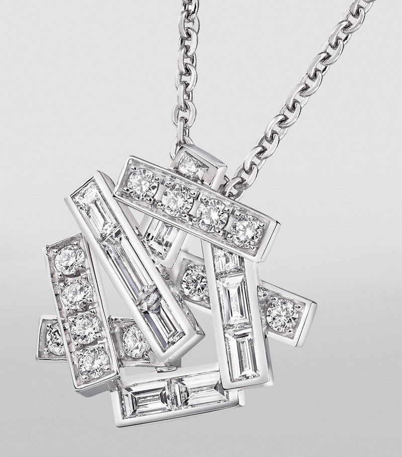 Graff white gold diamond pendant necklace 46cm - British product
