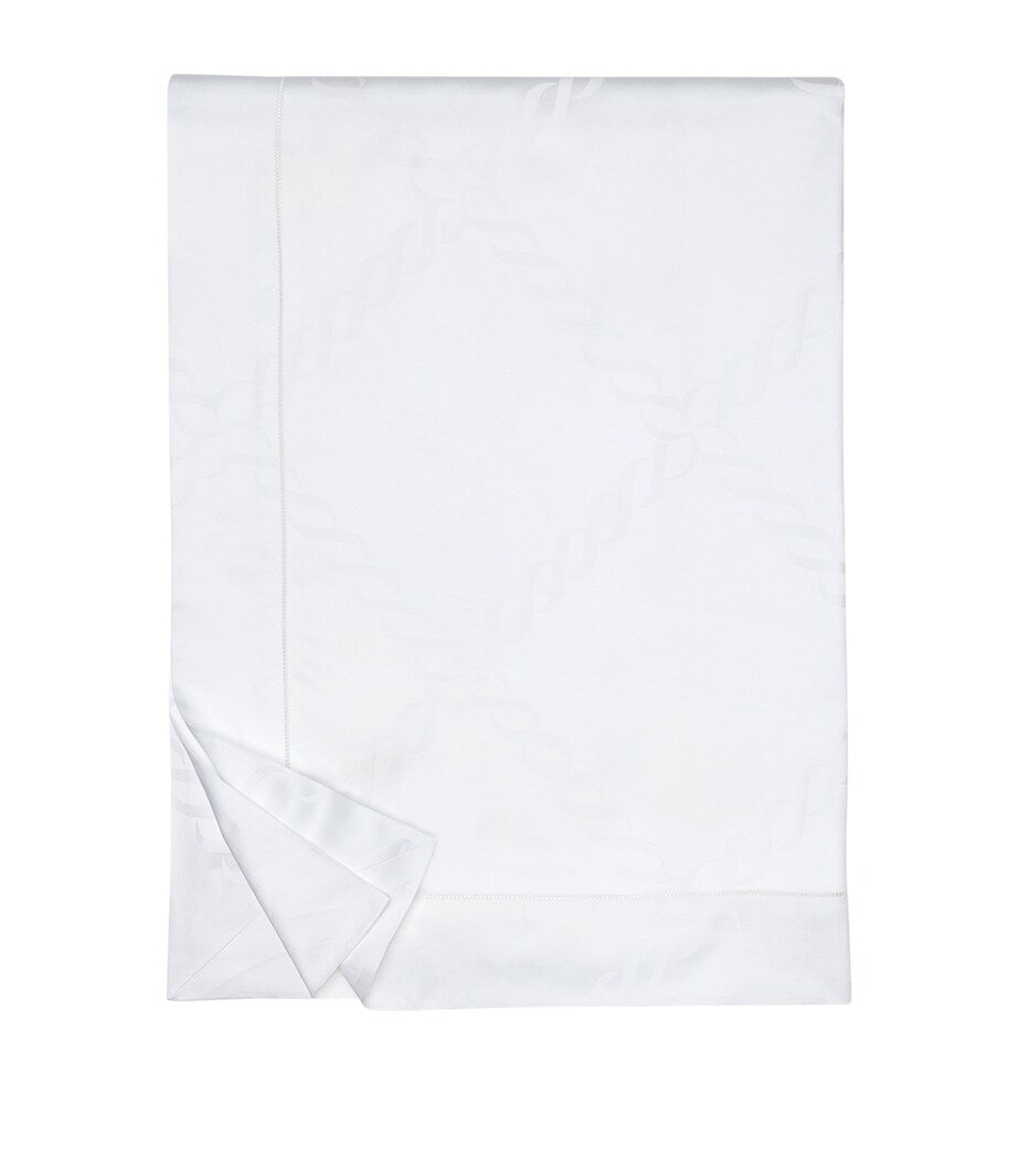 Super King Duvet Cover in Egyptian Cotton with Braid Embroidery, 260cm x 220cm