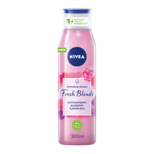 Nivea Fresh Blends Raspberry Blueberry & Almond Milk Shower Gel Cream 300ml Shower Sainsburys   