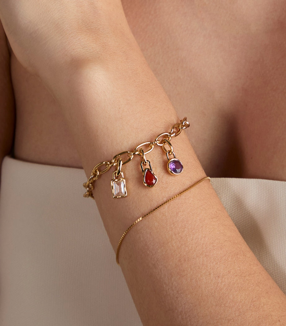 Astrid & Miyu gold-plated July birthstone charm, UK version