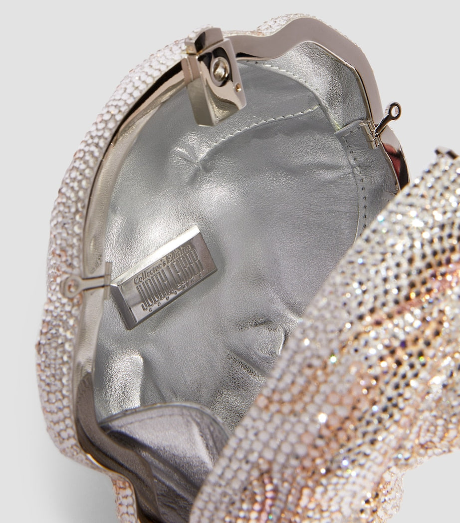 Judith Leiber crystal-embellished rose clutch bag (British brand)