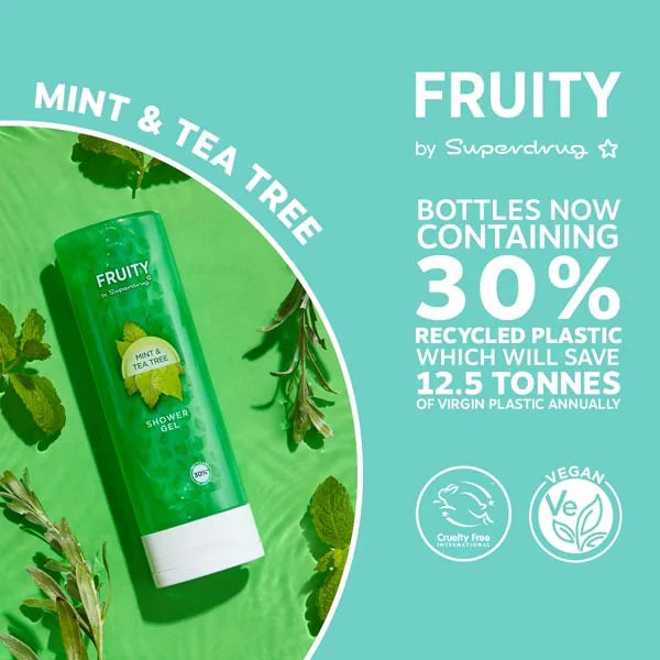 Superdrug Tea Tree Mint Shower Gel 250ml - British product