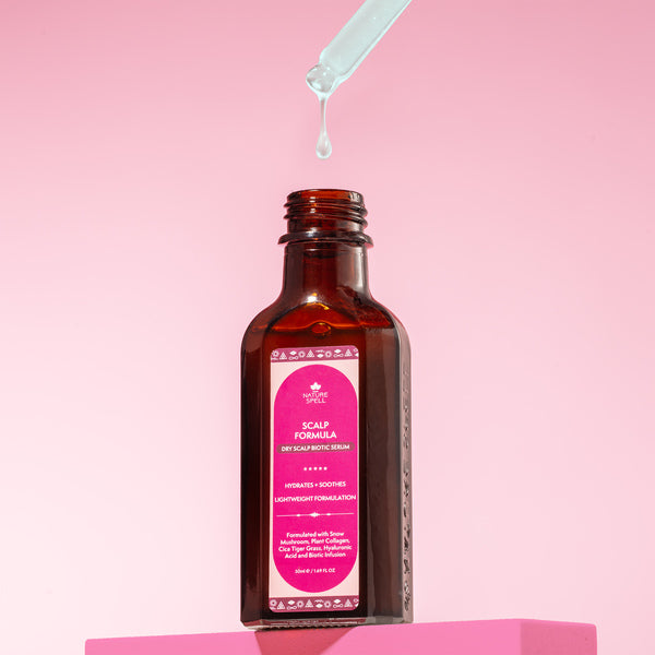 Nature Spell Calm Clear Biotic Serum for dry scalp, imported from the UK