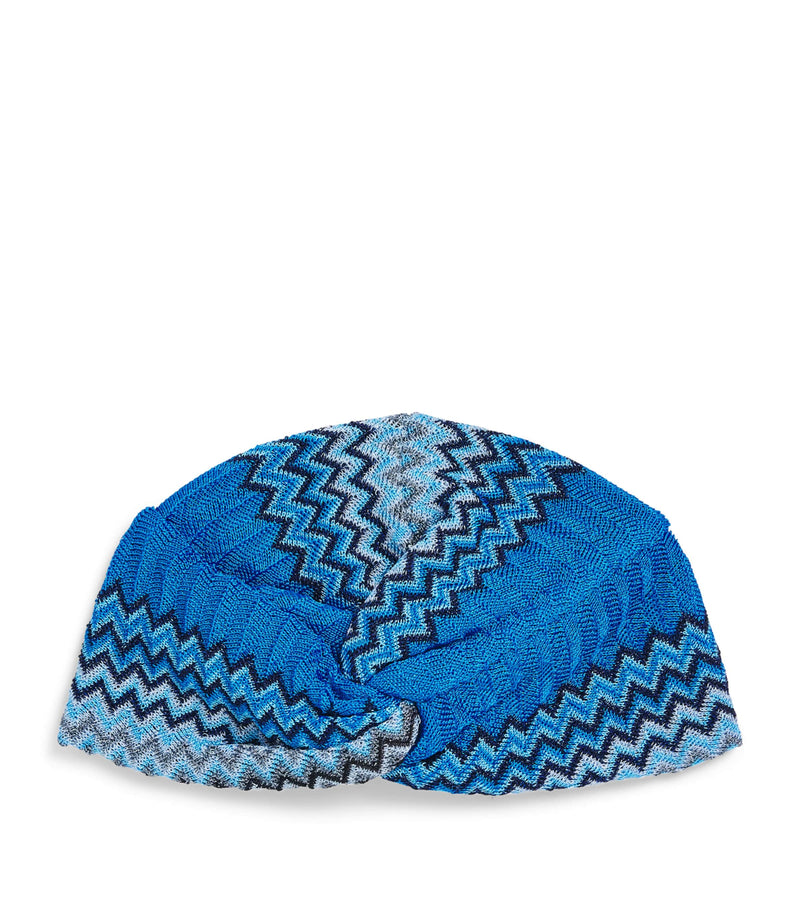 Missoni zigzag knot-front turban, imported from the UK