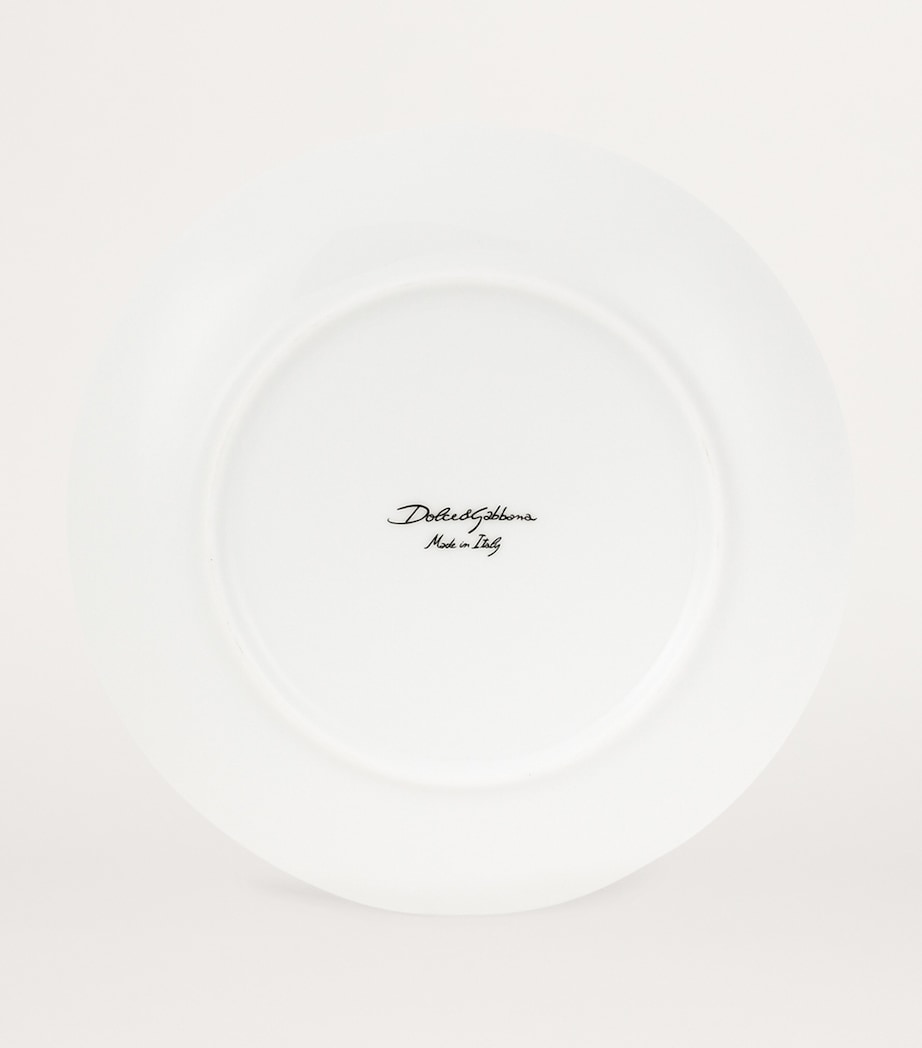 Dolce&Gabbana Casa soup plate set in Verde Maiolica porcelain, 20cm diameter - British product