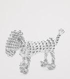 LOEWE sausage dog brooch in polished brass, imported from the UK