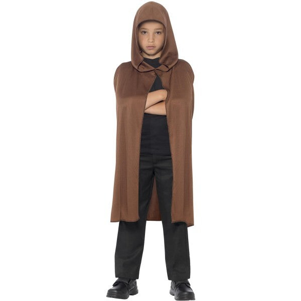 Smiffys hooded cape brown long, UK version