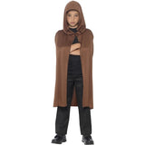 Smiffys hooded cape brown long, UK version