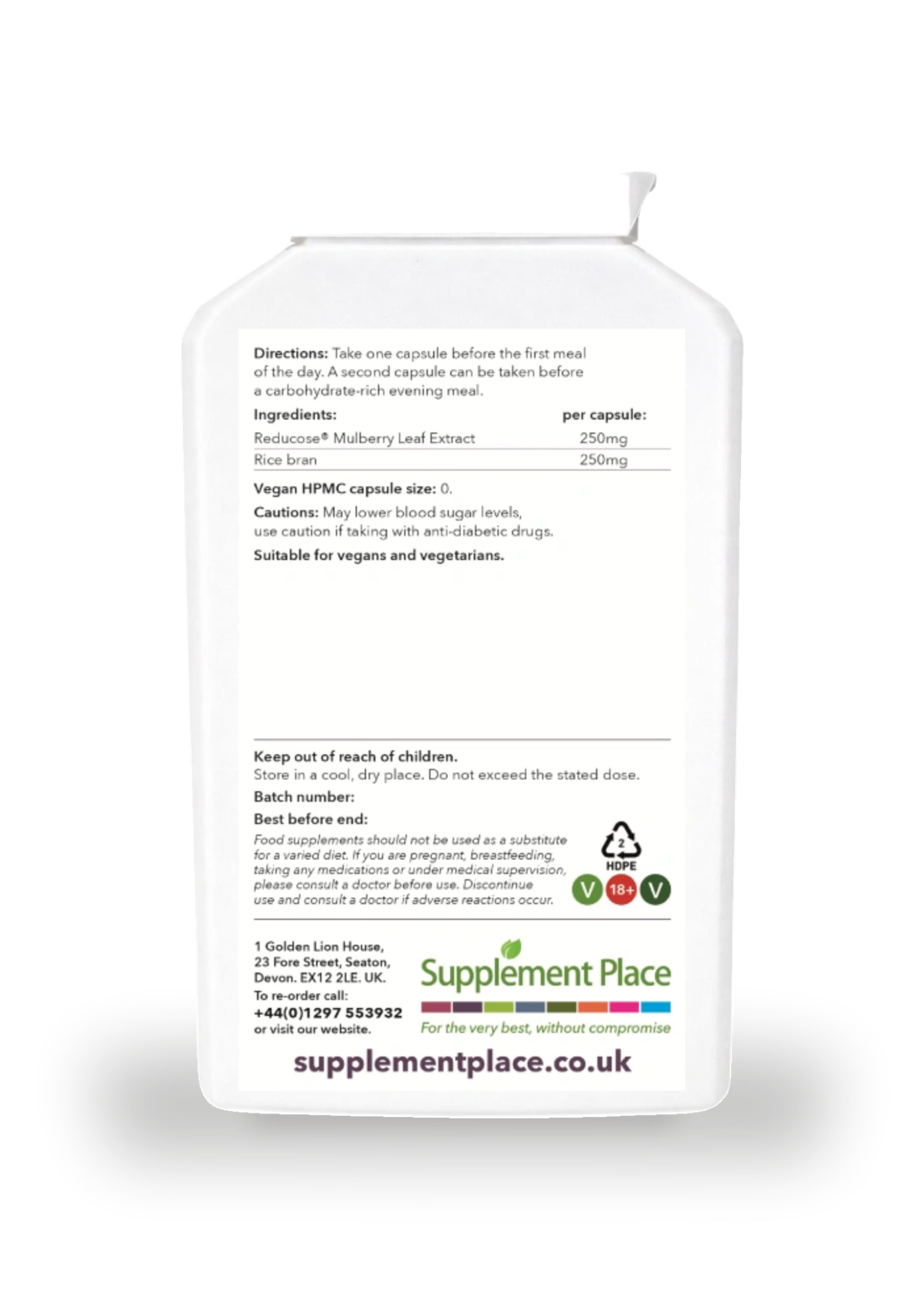 Supplement Place Reducose mulberry leaf supplement 240 capsules - British product