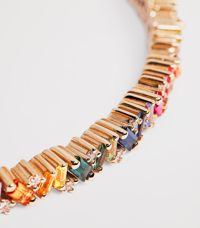 Suzanne Kalan rainbow frenzy bangle with diamonds and sapphires (British brand)