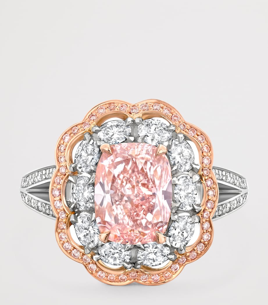 Boodles platinum rose gold diamond ring, UK version