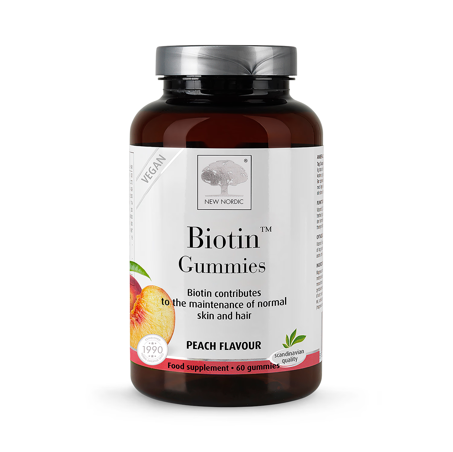 New Nordic biotin gummies peach flavour 60 count - British product