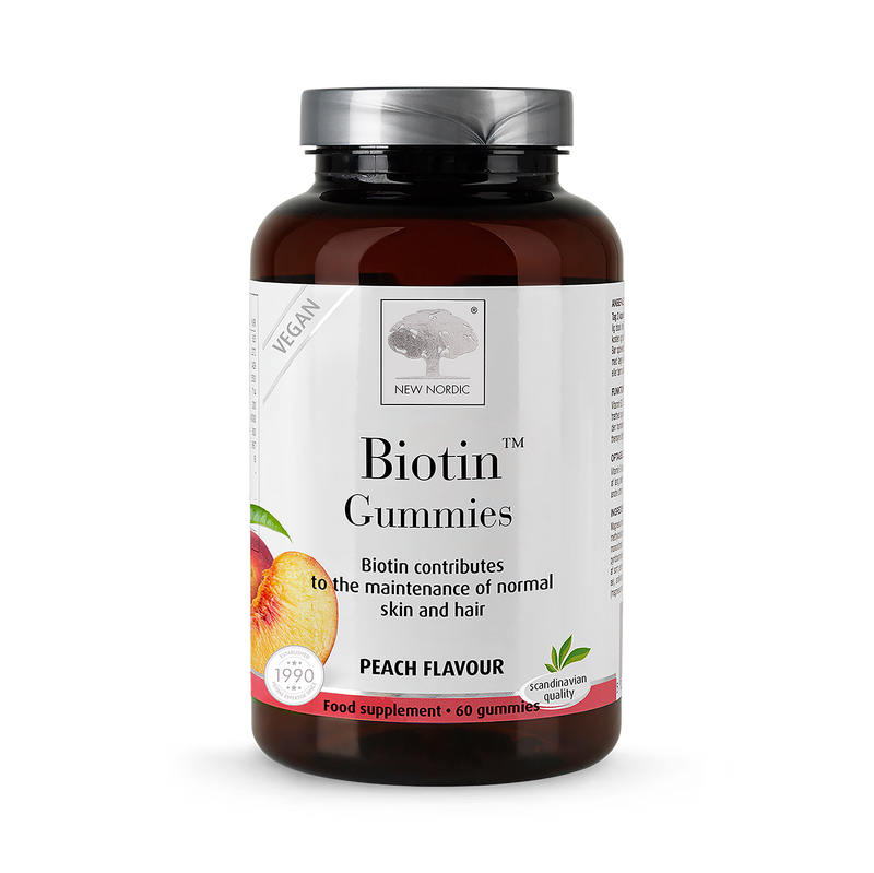 New Nordic biotin gummies peach flavour 60 count - British product