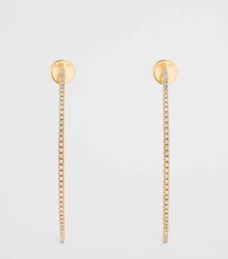 SHAY yellow gold pavé diamond hoop earrings 7cm - British product