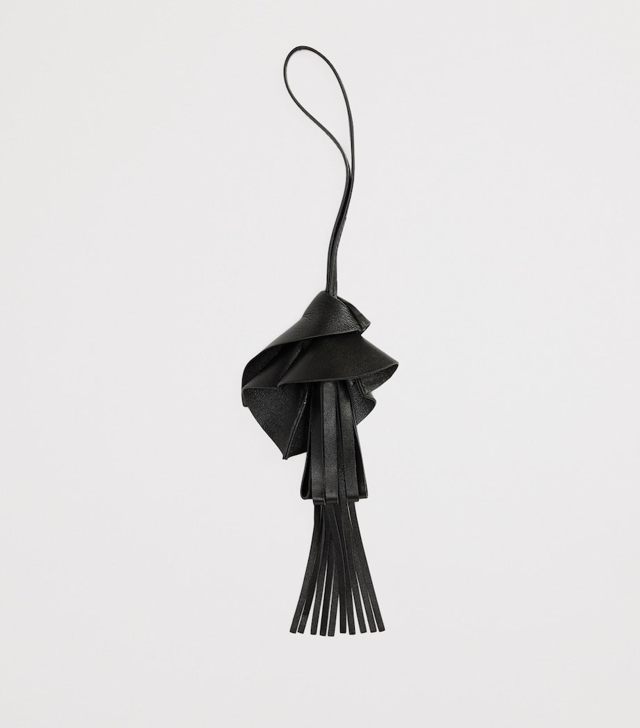 Ralph Lauren lambskin floral bag charm with tassels, UK version