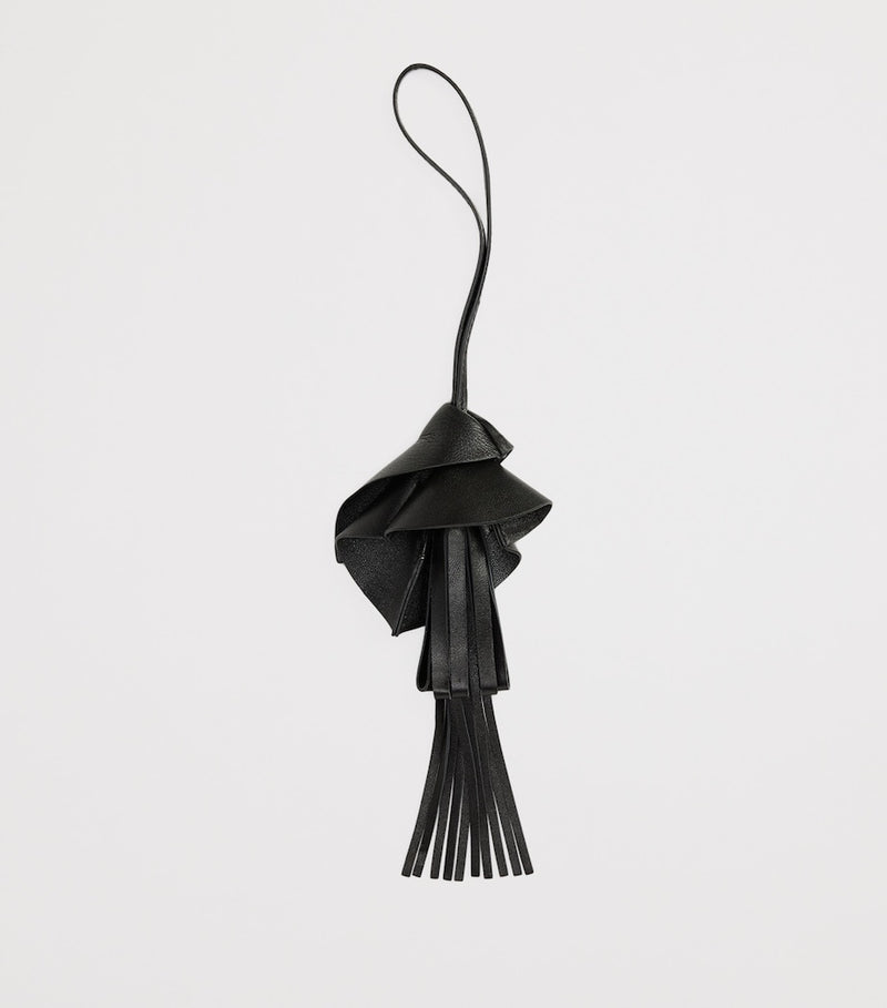 Ralph Lauren lambskin floral bag charm with tassels, UK version