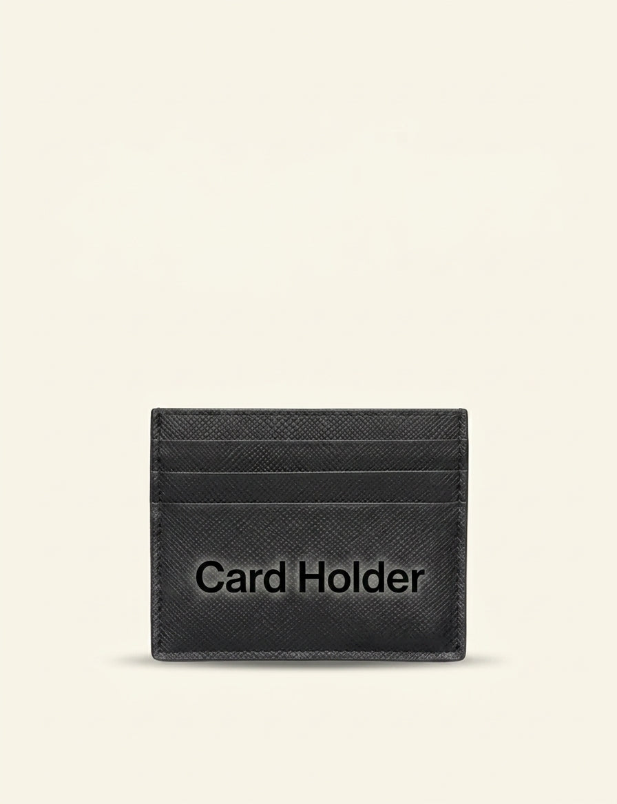 Prada logo-plaque saffiano leather card holder - British product
