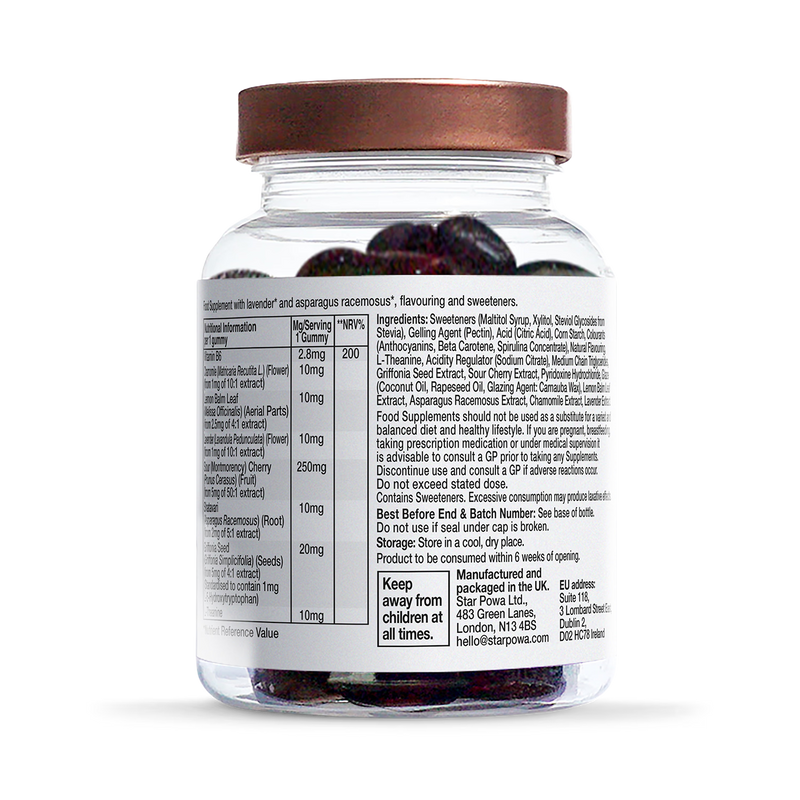 Starpowa Snooze black cherry gummies 30 pack (British brand)