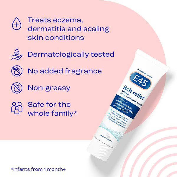 E45 Itch Relief Cream 50g emollient tube - British product