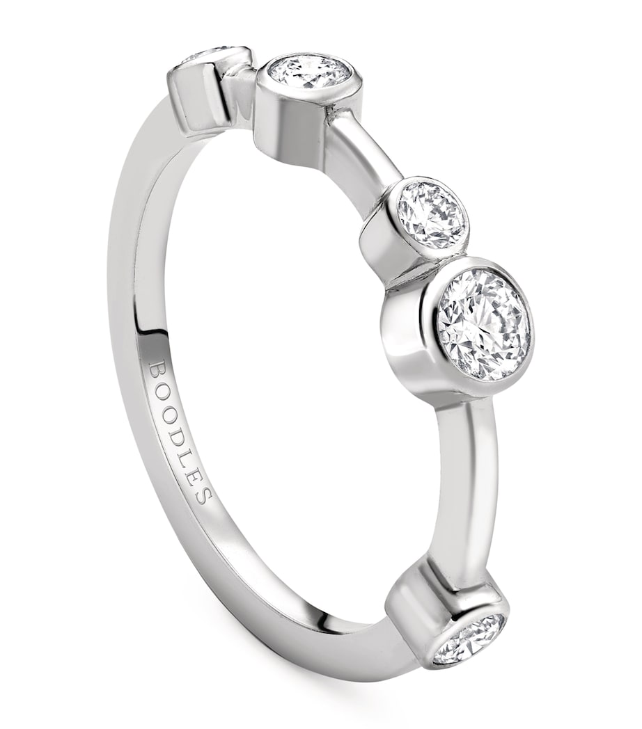 Boodles platinum diamond half-hoop ring, imported from the UK
