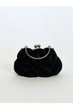 3D Rose clutch bag in black with chain strap (British brand)