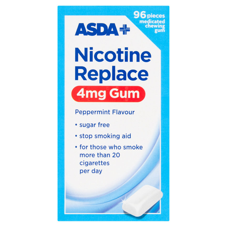 ASDA Nicotine Replace 4mg Gum Peppermint Flavour GOODS ASDA   