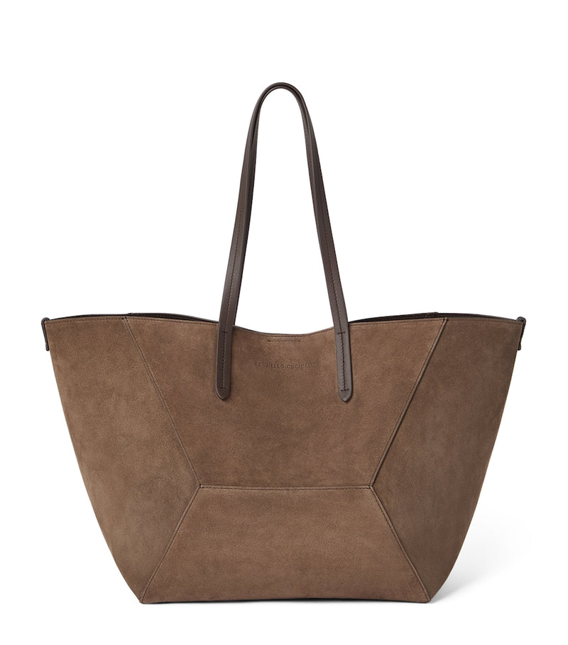 Brunello Cucinelli large suede duo tote bag (British brand)