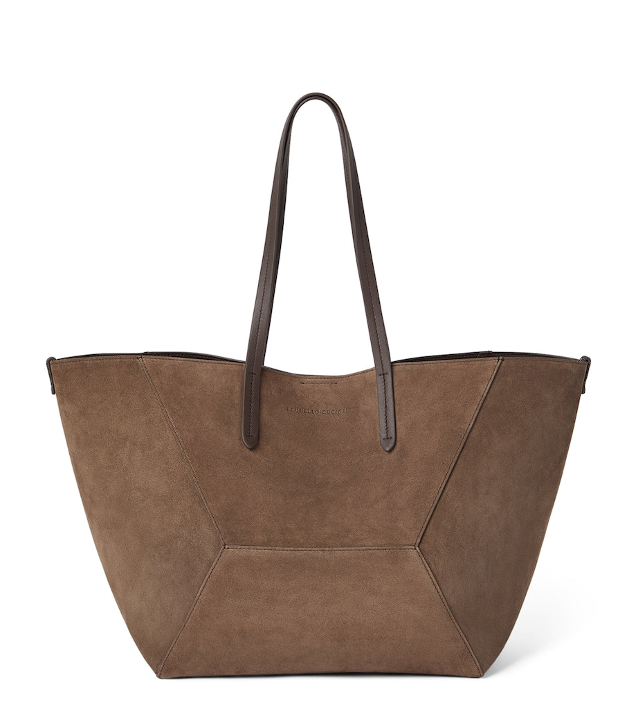 Brunello Cucinelli large suede duo tote bag (British brand)