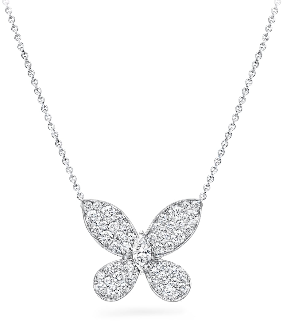 Graff diamond pavé butterfly pendant necklace, imported from the UK