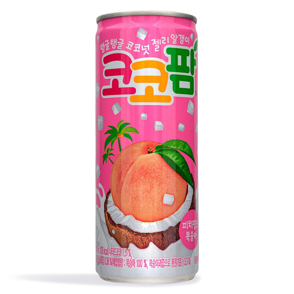 Haitai Coco Palm Peach Drink with coconut jelly 240ml, UK version